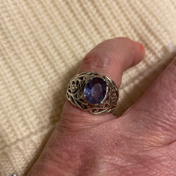 Ring, sterling, amethyst - Picture 4 of 5